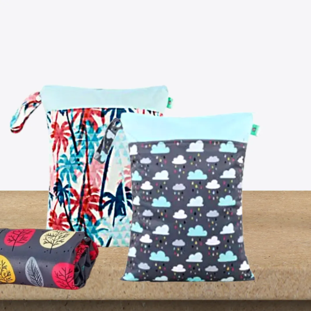 Multi functional double pocket wet bag   baby change mat bundle