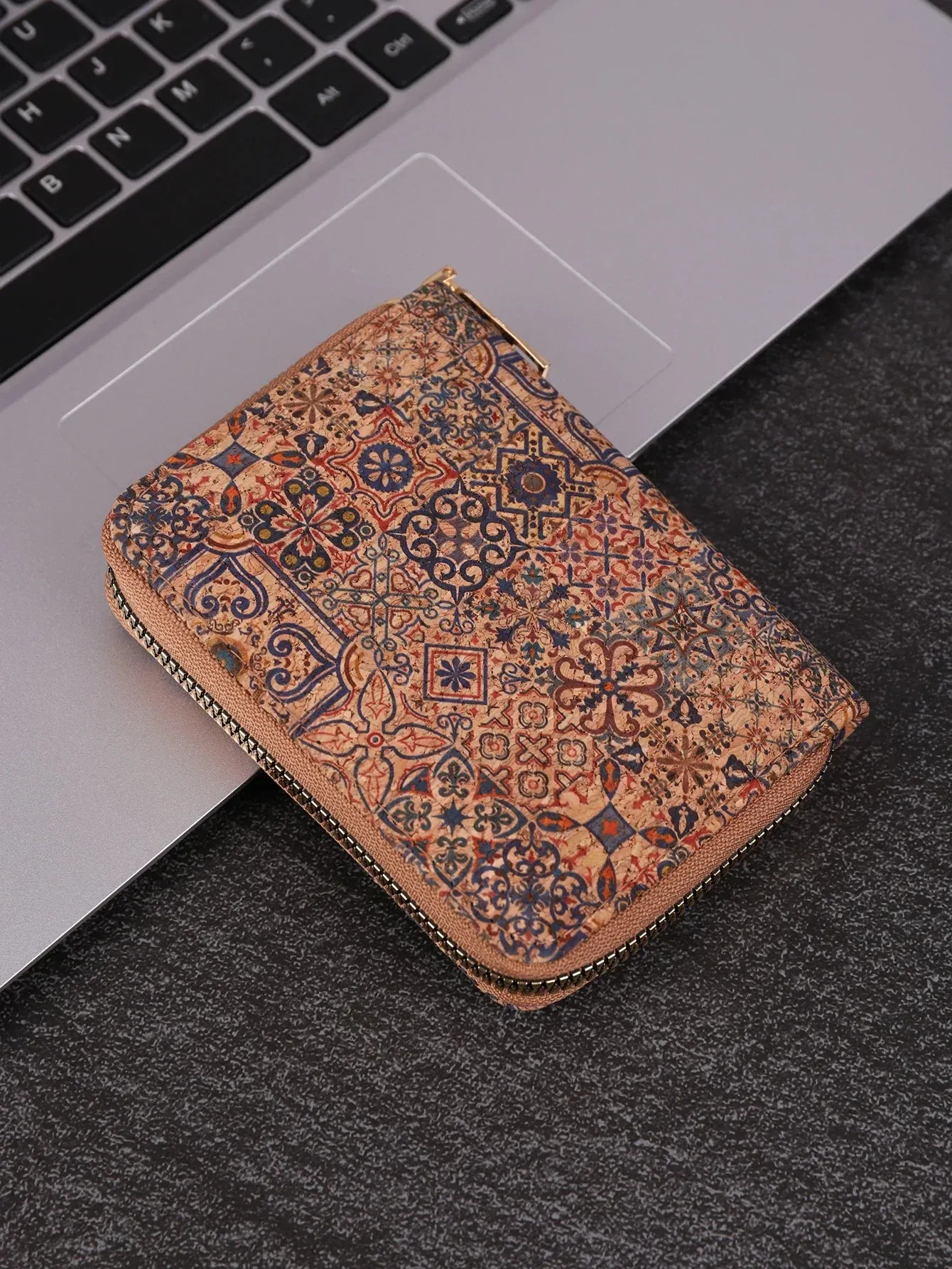 Multifunctional Bohemian style short women's wallet wood grain multi card slot wallet large capacity portable car