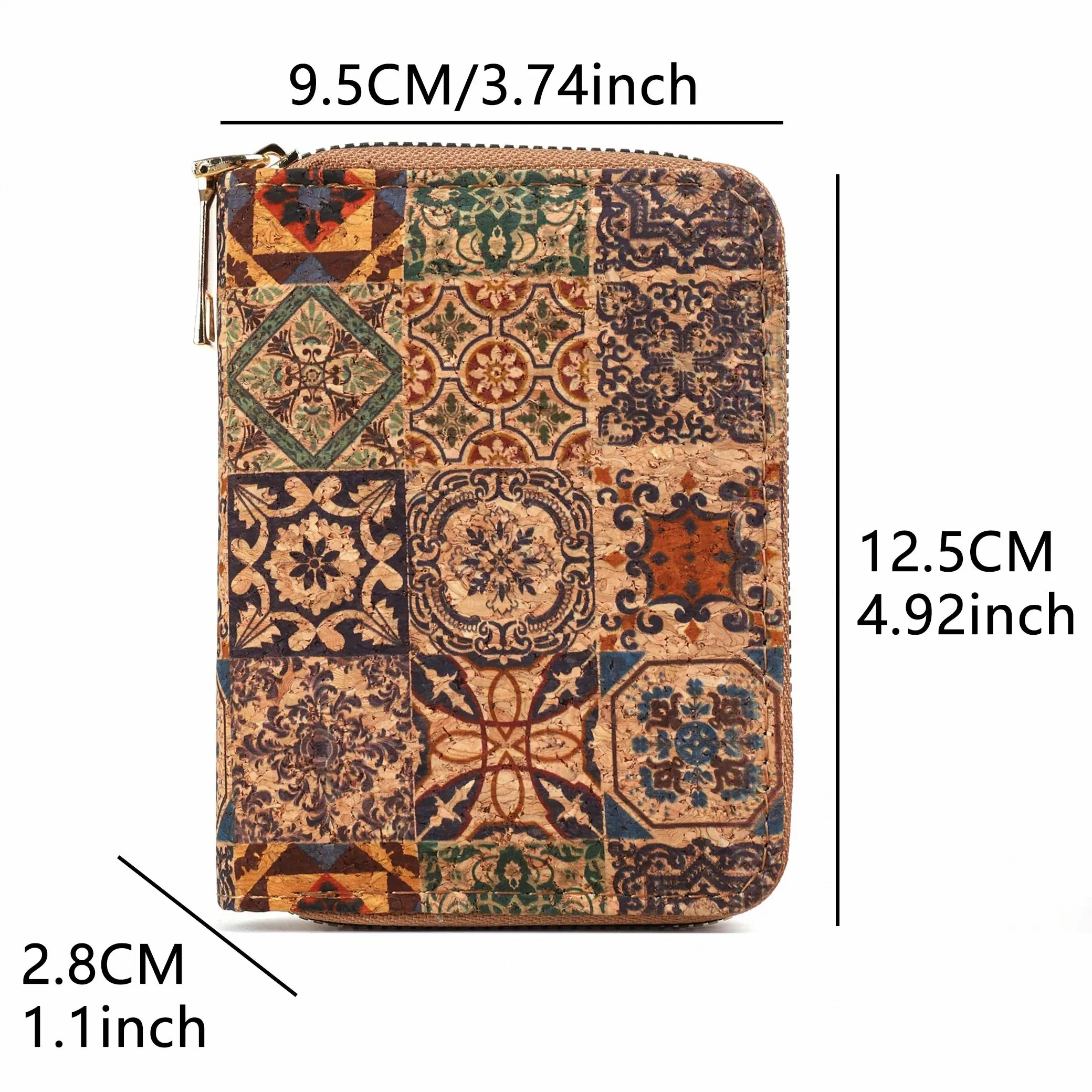 Multifunctional Bohemian style short women's wallet wood grain multi card slot wallet large capacity portable car