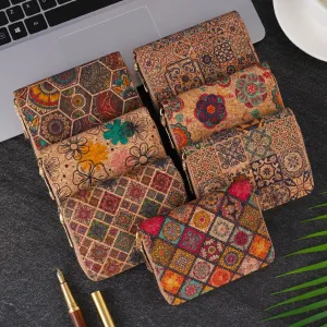Multifunctional Bohemian style short women's wallet wood grain multi card slot wallet large capacity portable car
