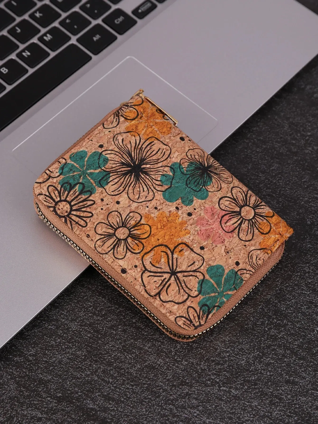 Multifunctional Bohemian style short women's wallet wood grain multi card slot wallet large capacity portable car