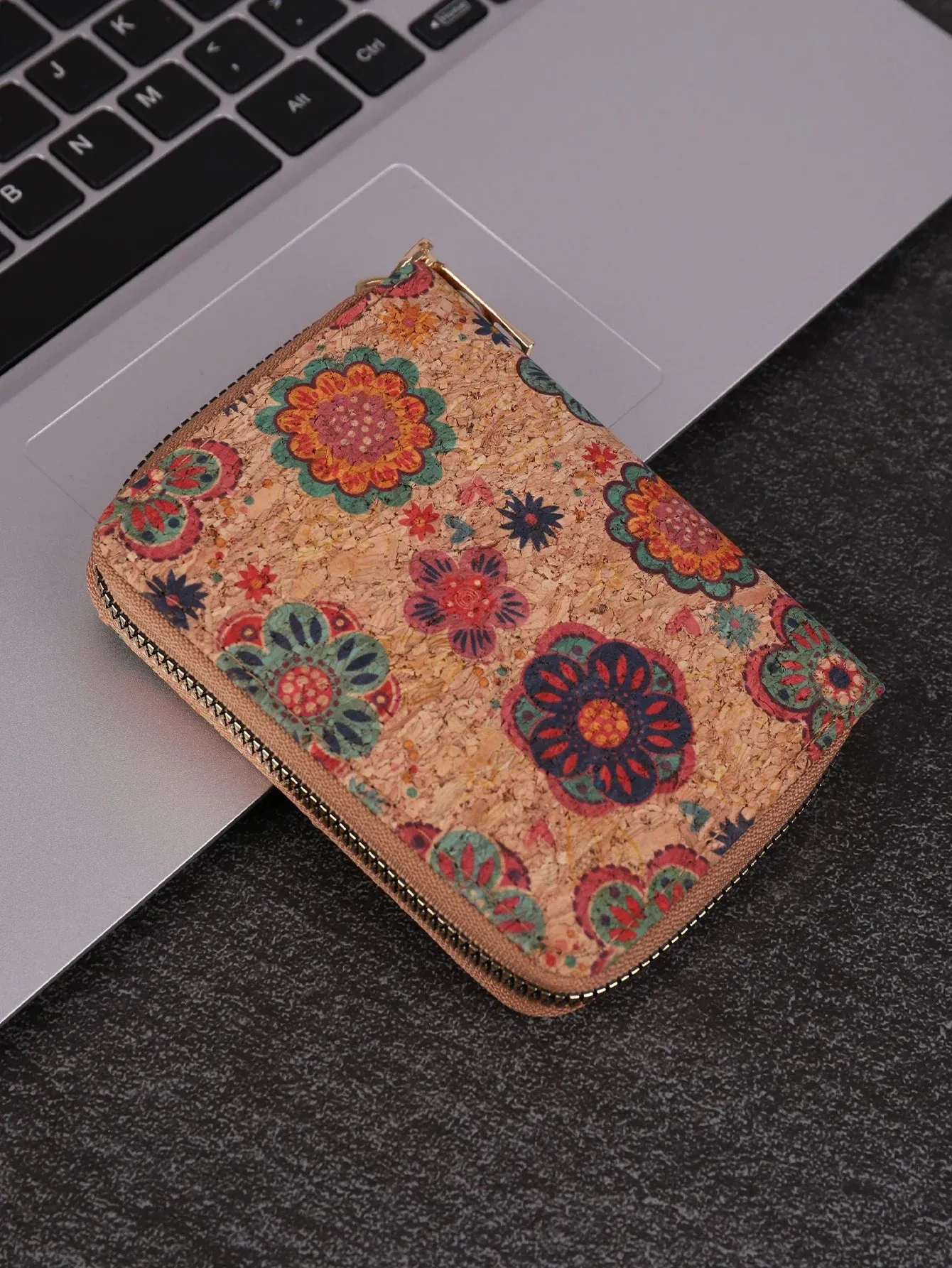 Multifunctional Bohemian style short women's wallet wood grain multi card slot wallet large capacity portable car
