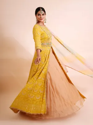 Mustard Yellow Anarkali Set
