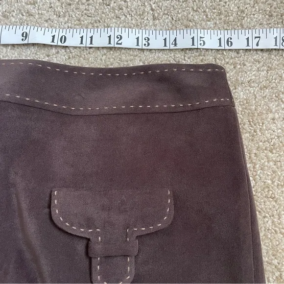 NEW J. McLaughlin Scout Flap Pocket Skirt Brown Faux Suede Women’s Size 10