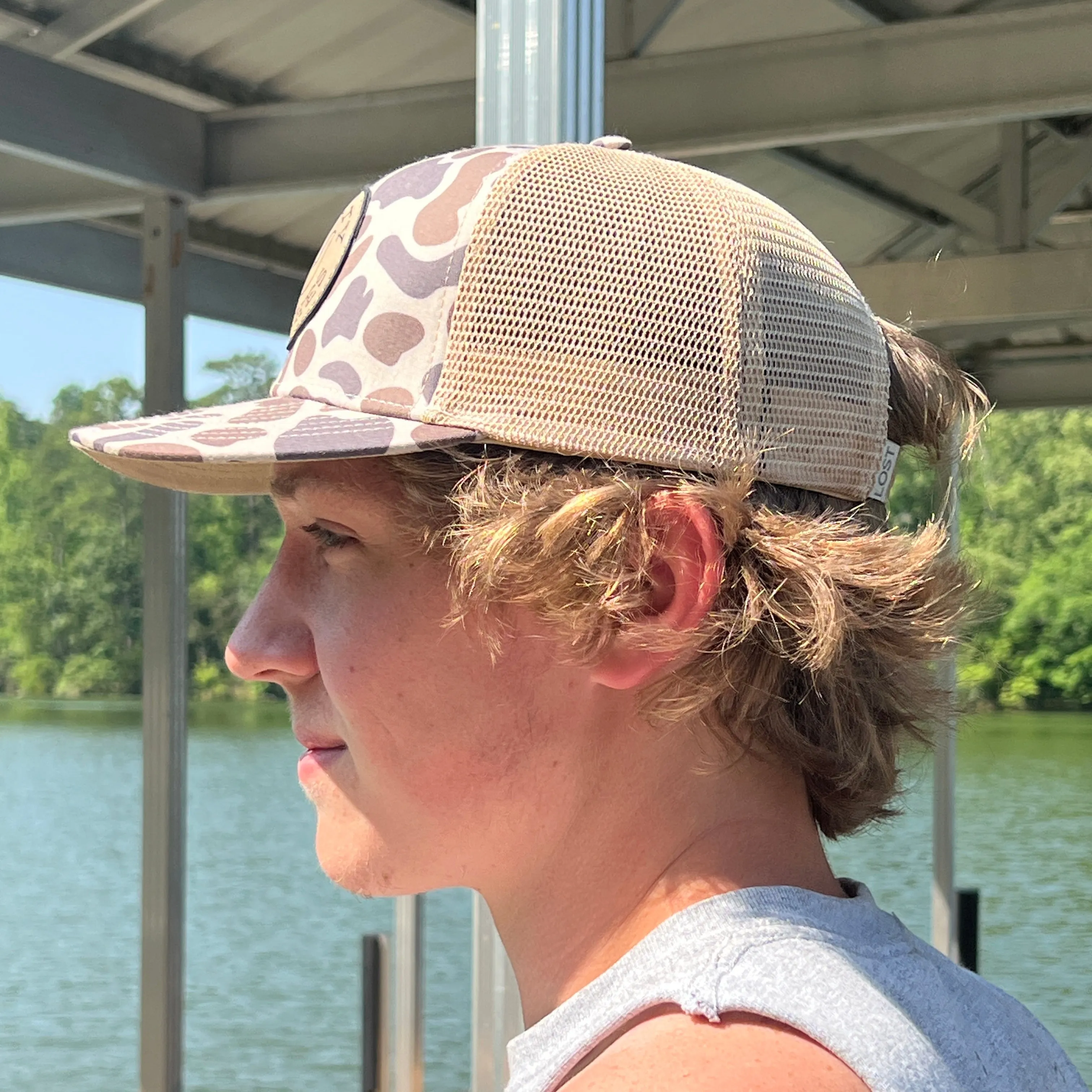 NEW Old School Duck Camo with Leather Patch Hat