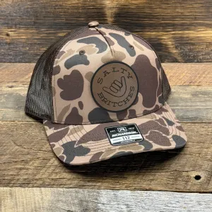 NEW Old School Duck Camo with Leather Patch Hat