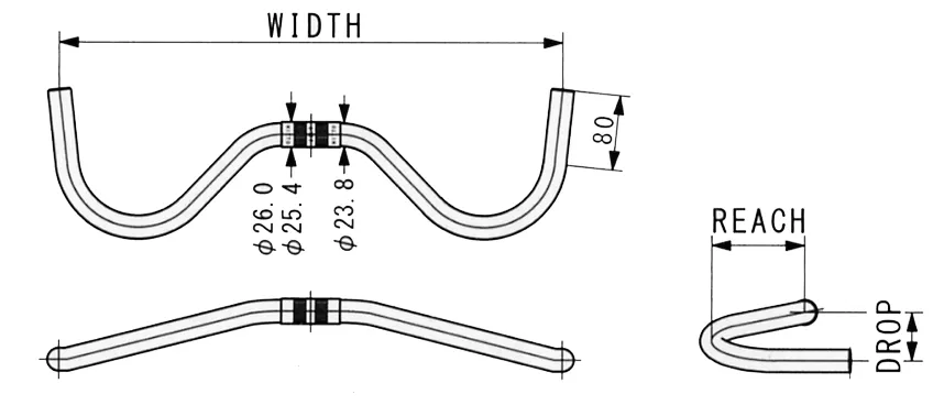 NITTO RM-016 Heat treated MOUSTACHE BAR