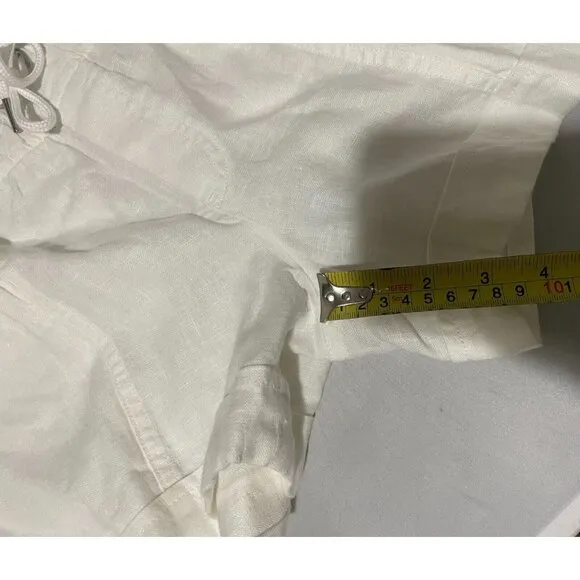 NWOT Athleta Cabo Linen 4&quot; Short White Lightweight Summer Shorts Women Sz 10