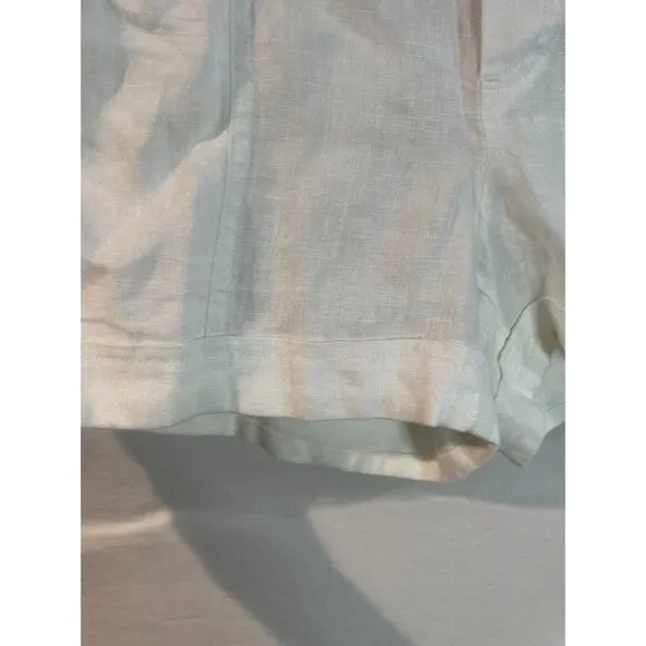 NWOT Athleta Cabo Linen 4&quot; Short White Lightweight Summer Shorts Women Sz 10