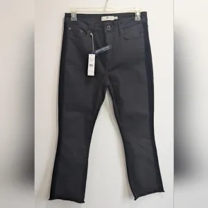 NWT Vineyard Vines High Rise Kick Flare Jet Black Jeans Tuxedo Stripe Size 30