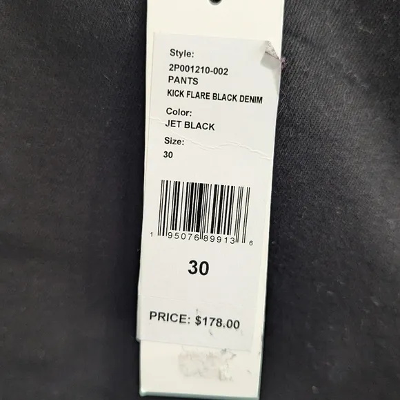 NWT Vineyard Vines High Rise Kick Flare Jet Black Jeans Tuxedo Stripe Size 30