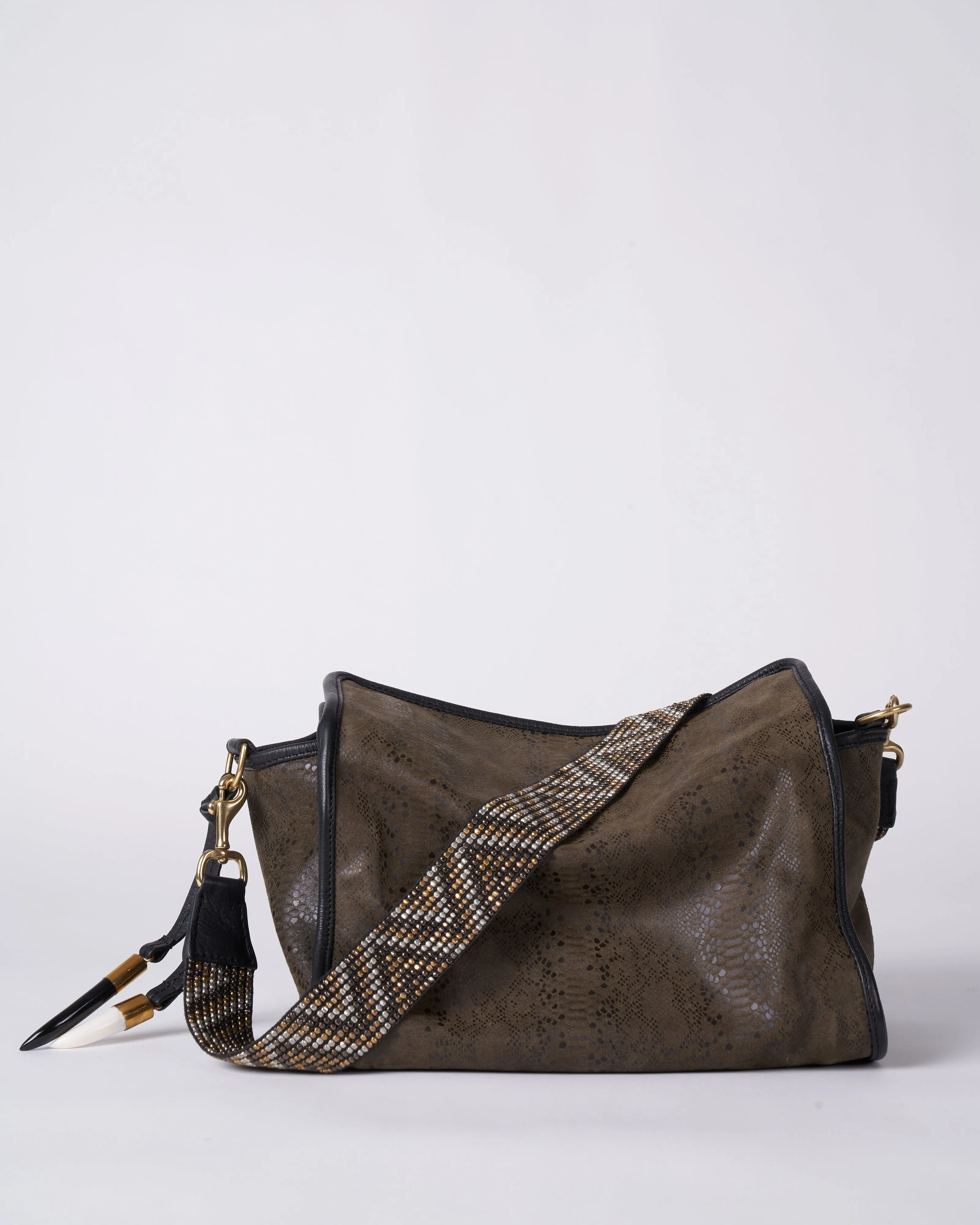 olive python ella bag - olive