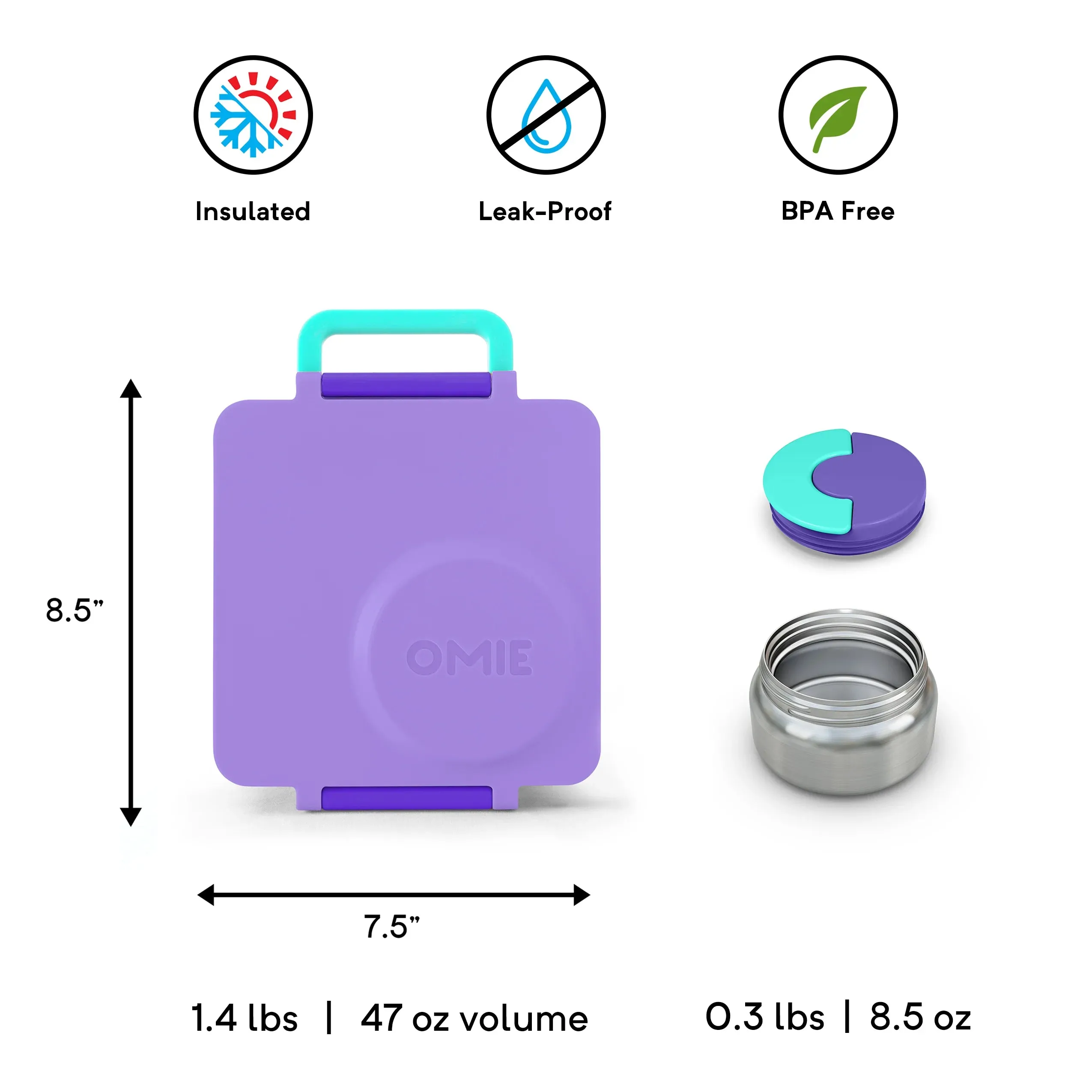OmieBox - Bento Box - Purple Plum