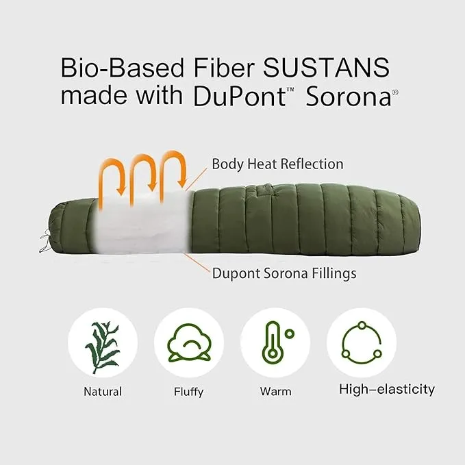 Onewind Hammock Top Quilt with Footbox, Recycled Nylon Fabric Dupont Sorona Filling Ultralight Quilt Poncho Lightweight and Portable Sleeping Bag for Camping Backpacking Hiking