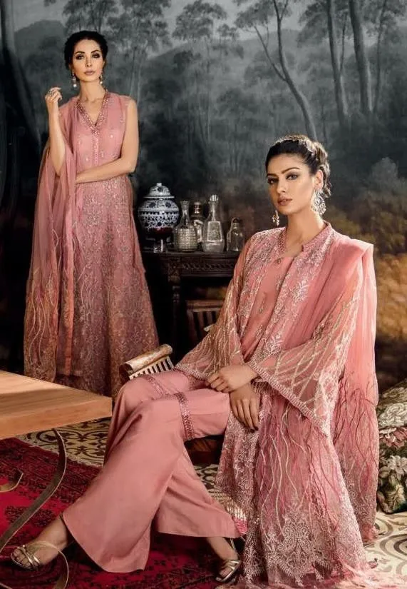 Open Gown Stylish Dress In Tea Pink Color By Iznik Model# C 1727