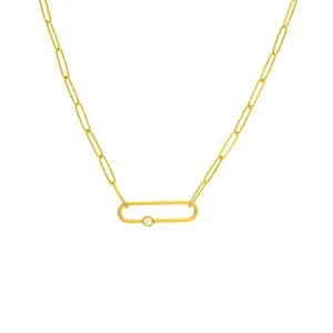 Open Oval Paperclip Link Necklace