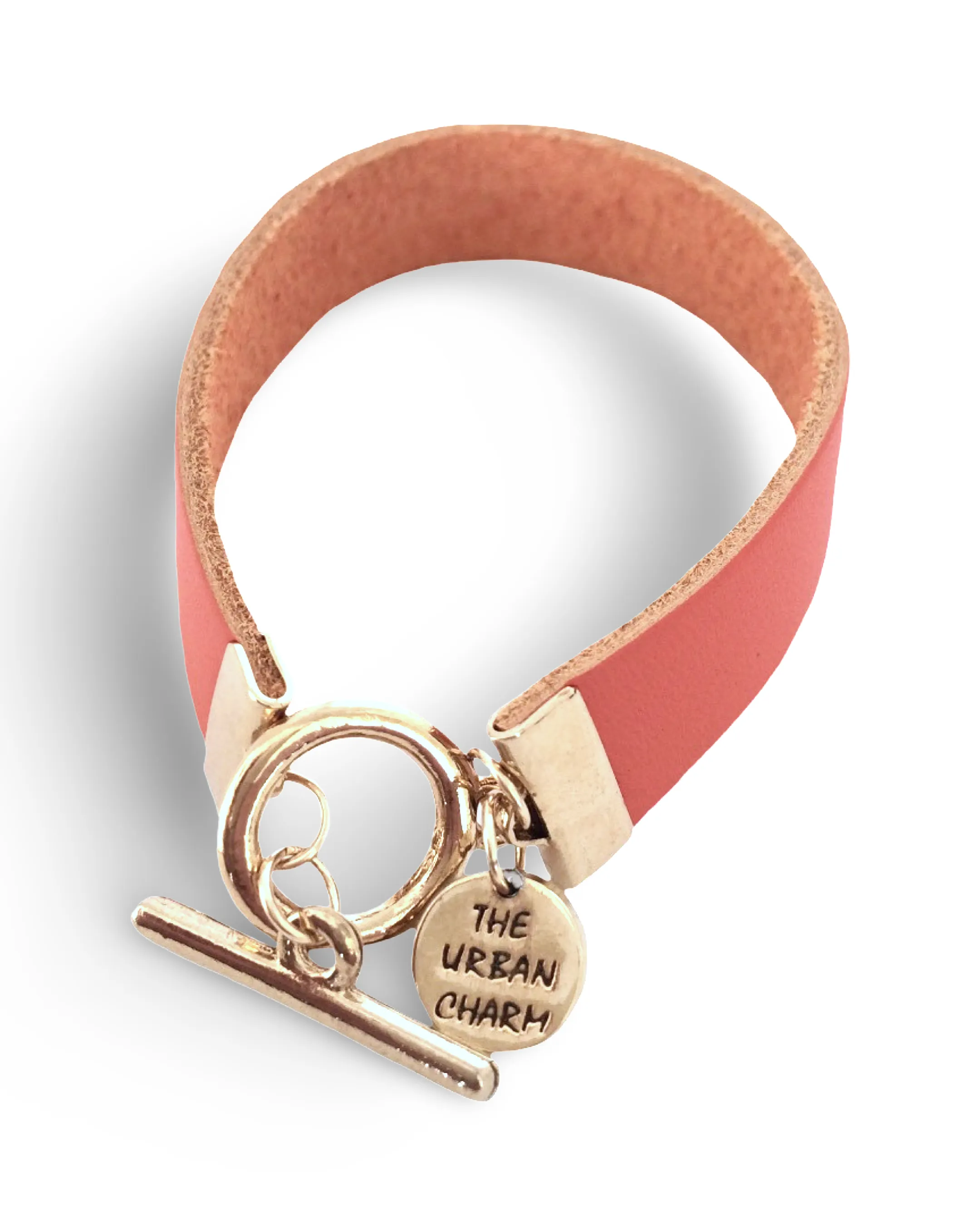 Orange Leather Color Band Bracelet