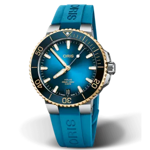 Oris Aquis Date Calibre 400 Watch with Blue Rubber Strap