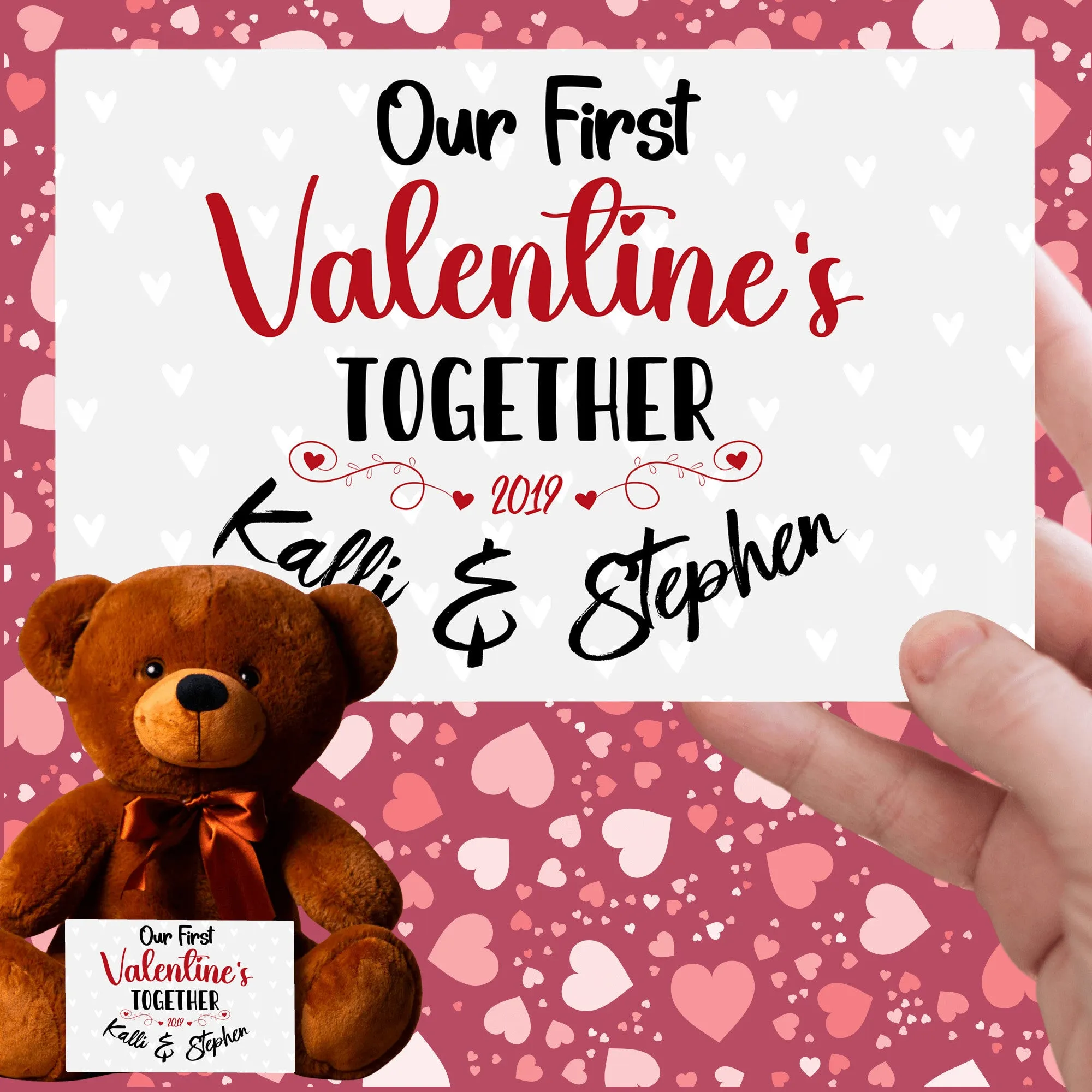 Our First Valentine's Day Together Teddy Bear with Message Card -PRICE INCLUDES FREE SHIPPING!!