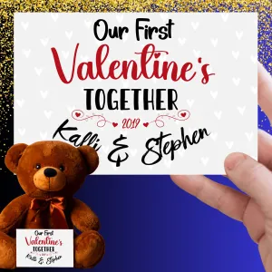 Our First Valentine's Day Together Teddy Bear with Message Card -PRICE INCLUDES FREE SHIPPING!!