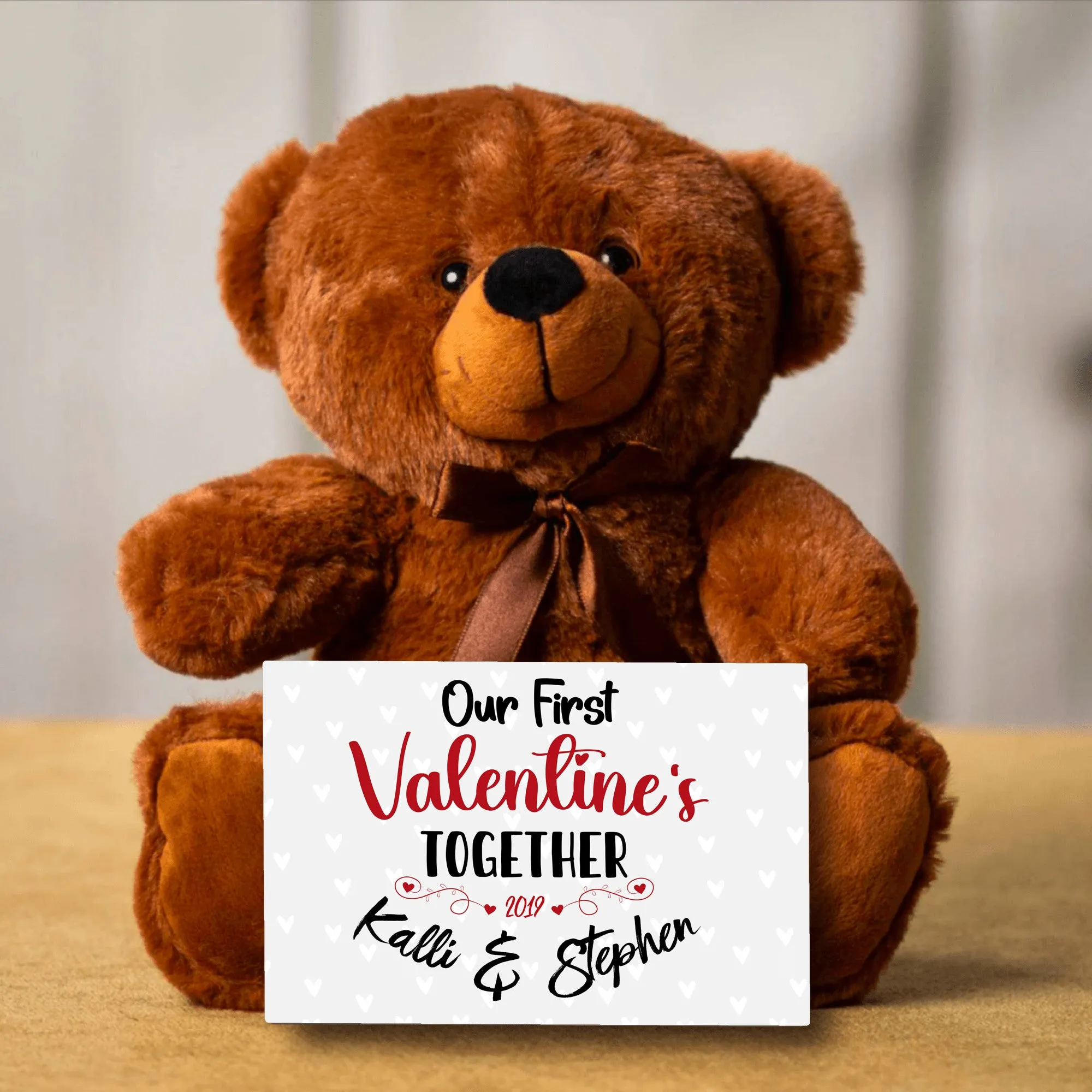 Our First Valentine's Day Together Teddy Bear with Message Card -PRICE INCLUDES FREE SHIPPING!!