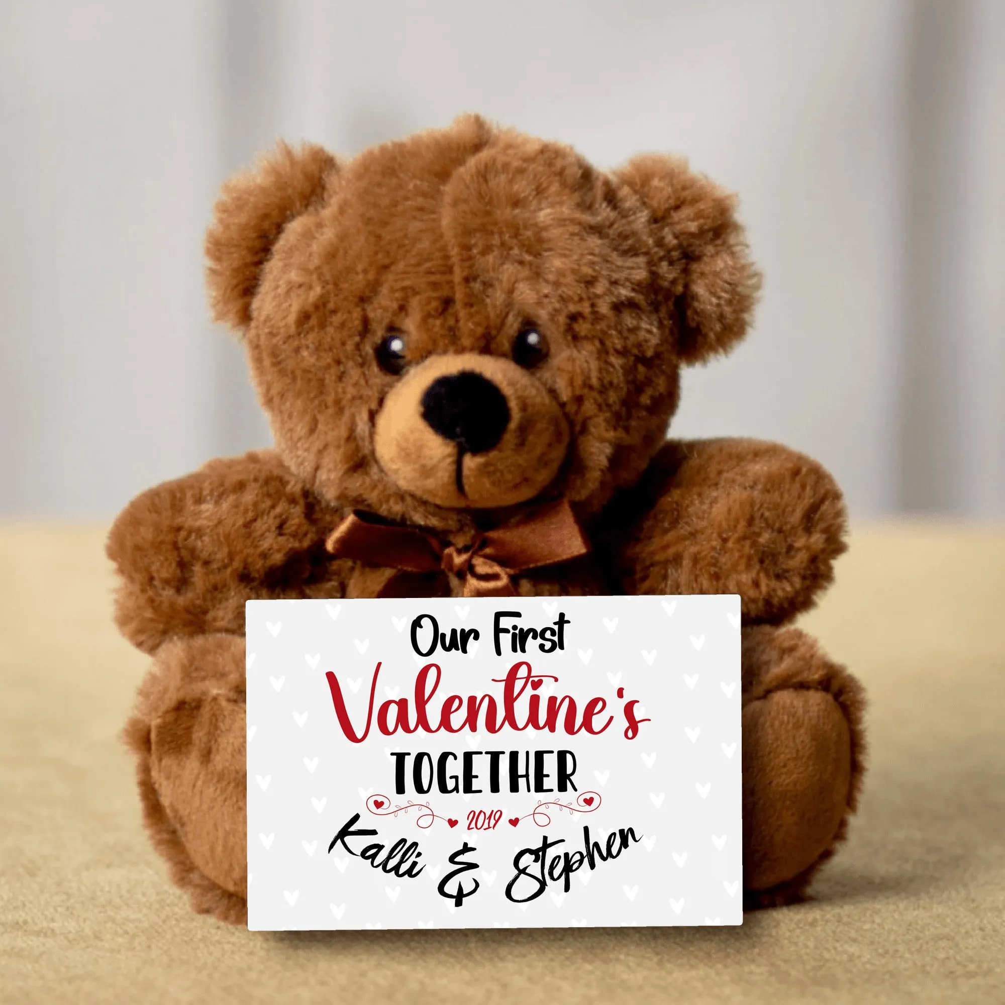 Our First Valentine's Day Together Teddy Bear with Message Card -PRICE INCLUDES FREE SHIPPING!!