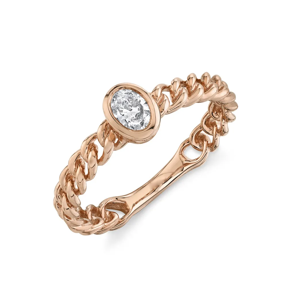 Oval Cuban Link Ring