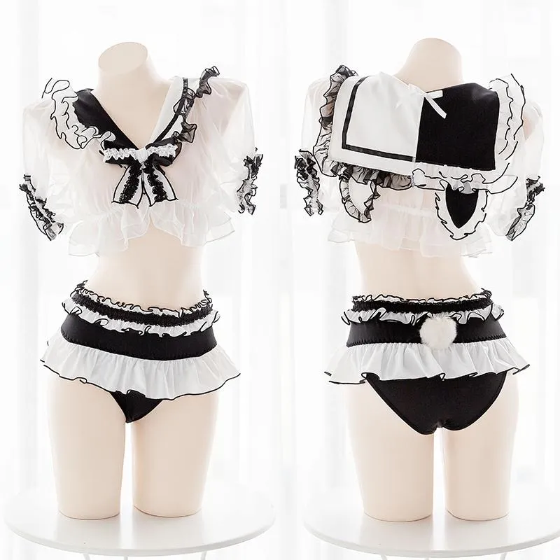 Panda Mesh School Uniform Lingerie SD00464