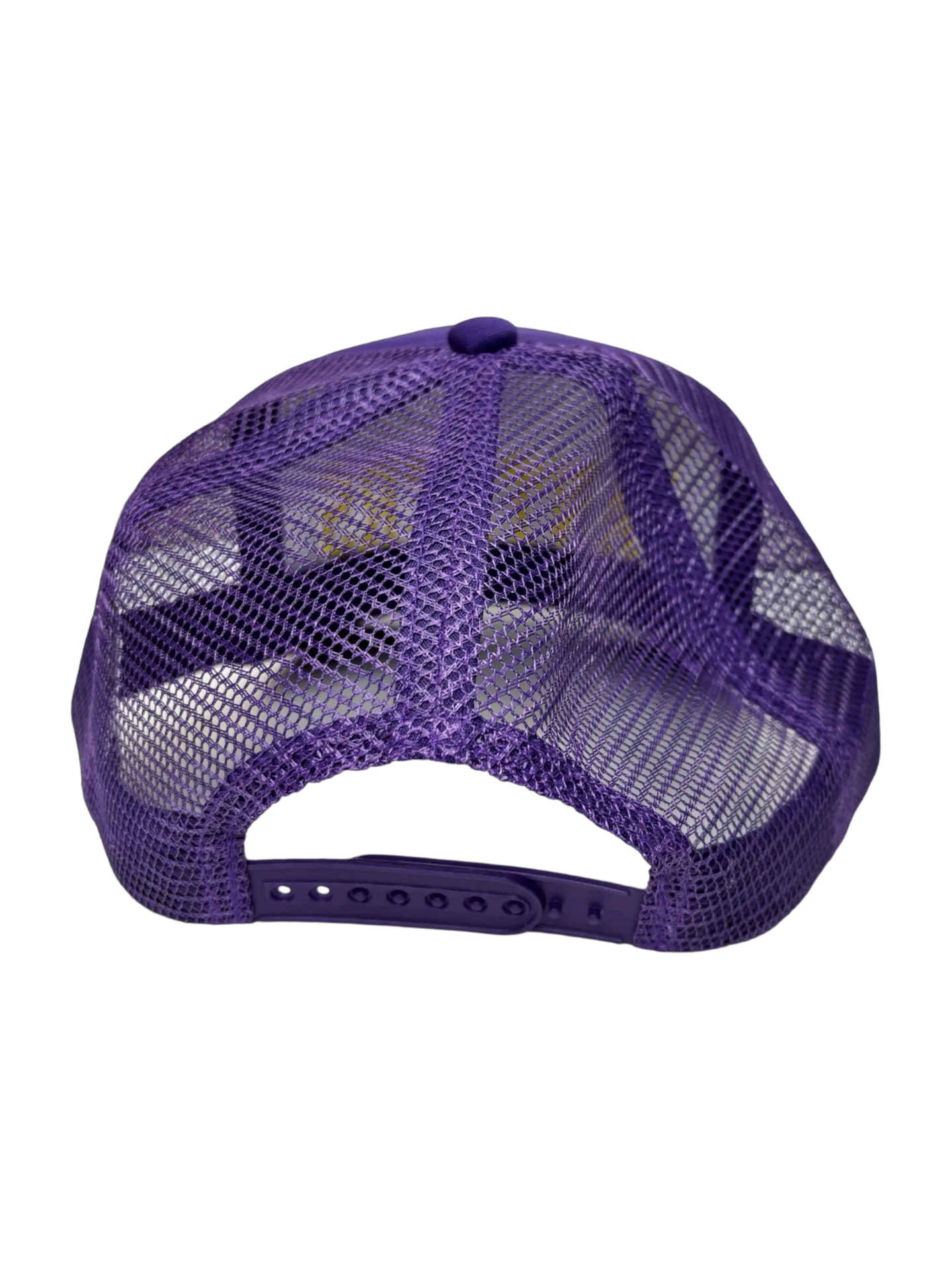 Panthers Purple in Gold Print Foam Trucker Hat