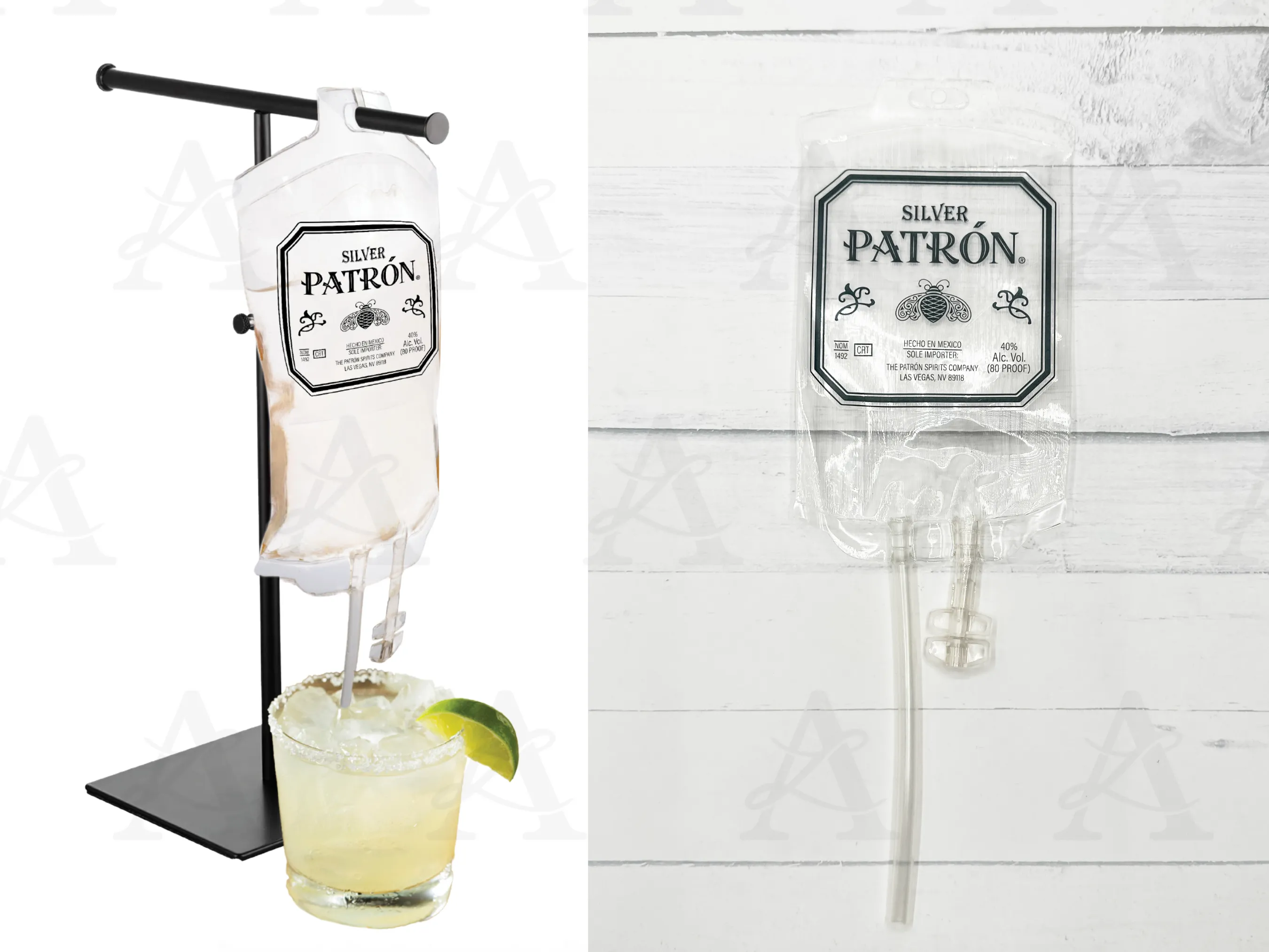 Patron I.V. Drip Therapy Drink Pouch, Tequila Drink Pouch, IV Drip Drink Bag, Cocktail IV, Tequila Glasses