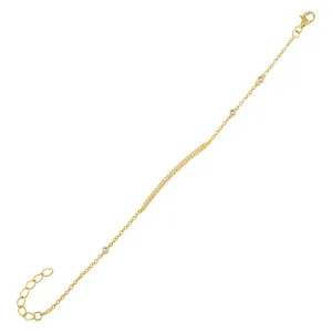 Pavé Bar X CZ Bezel Chain Bracelet