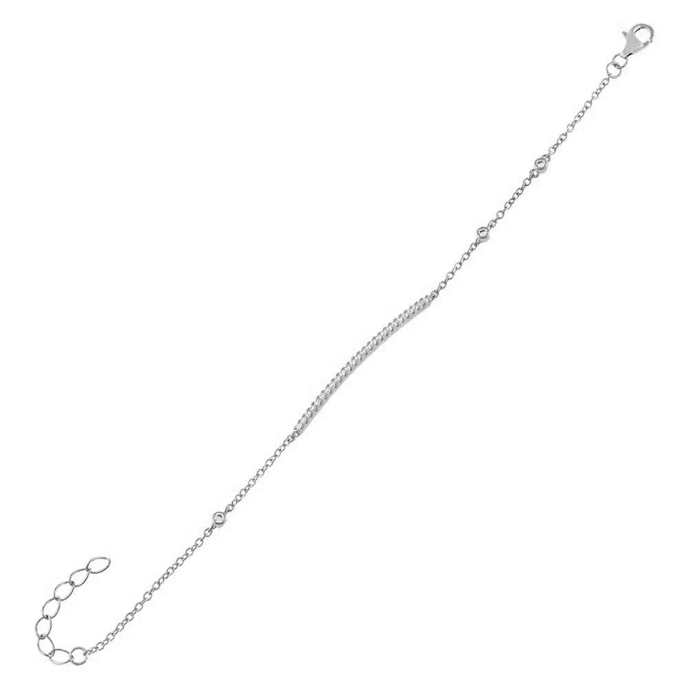 Pavé Bar X CZ Bezel Chain Bracelet