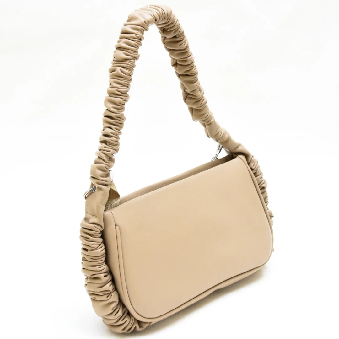 Pearl Chain Shoulder Bag Beige