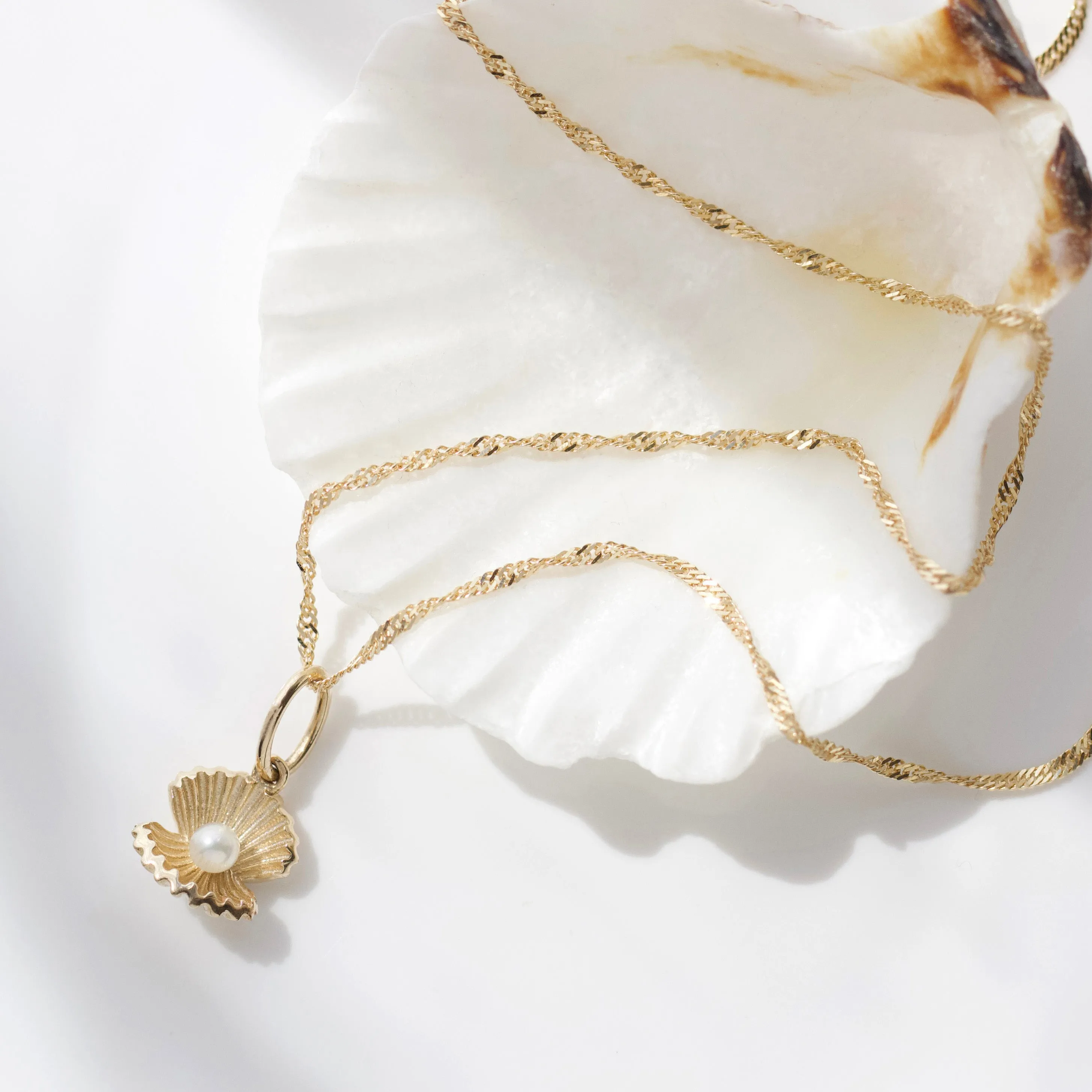 Pearl Clam Shell Charm