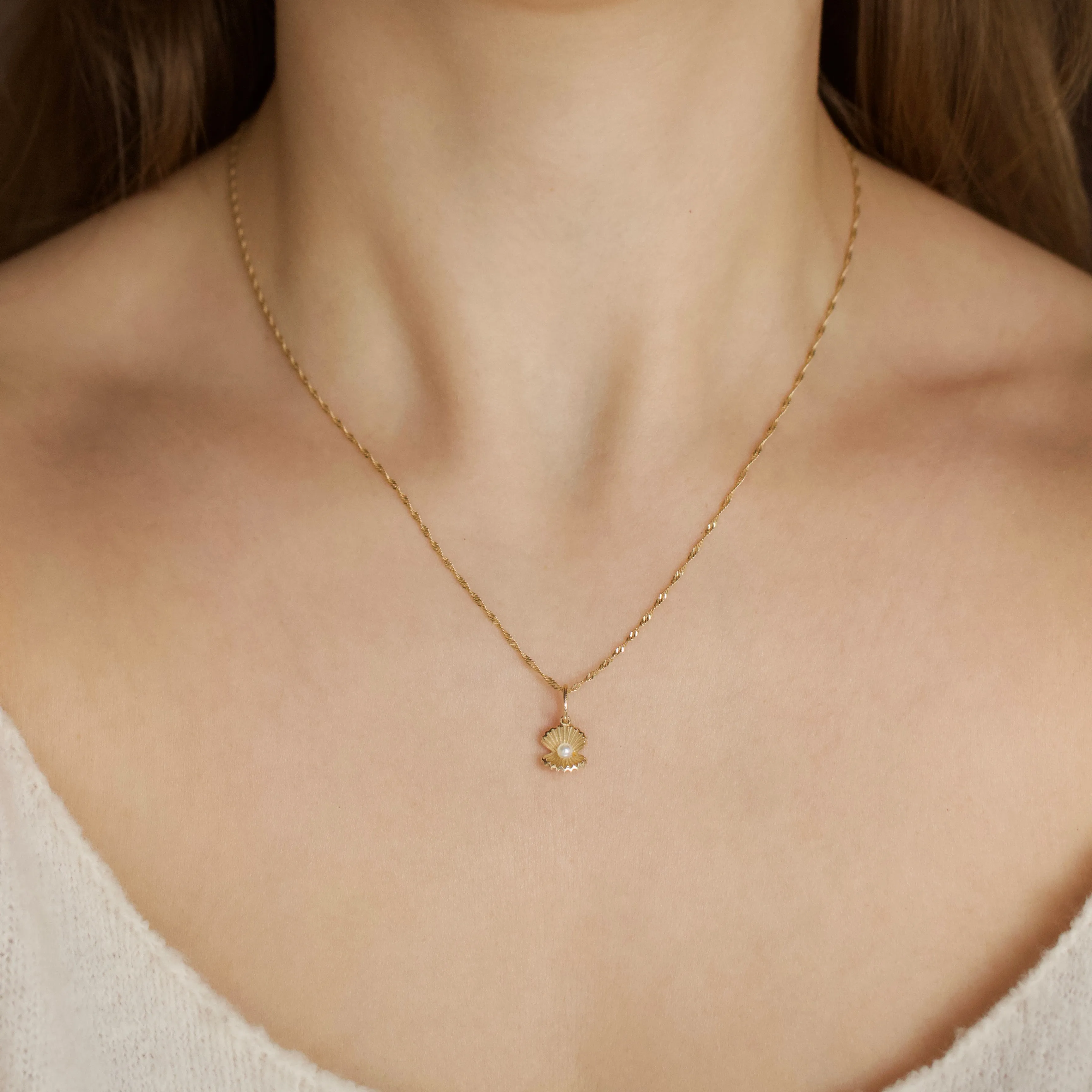 Pearl Clam Shell Charm