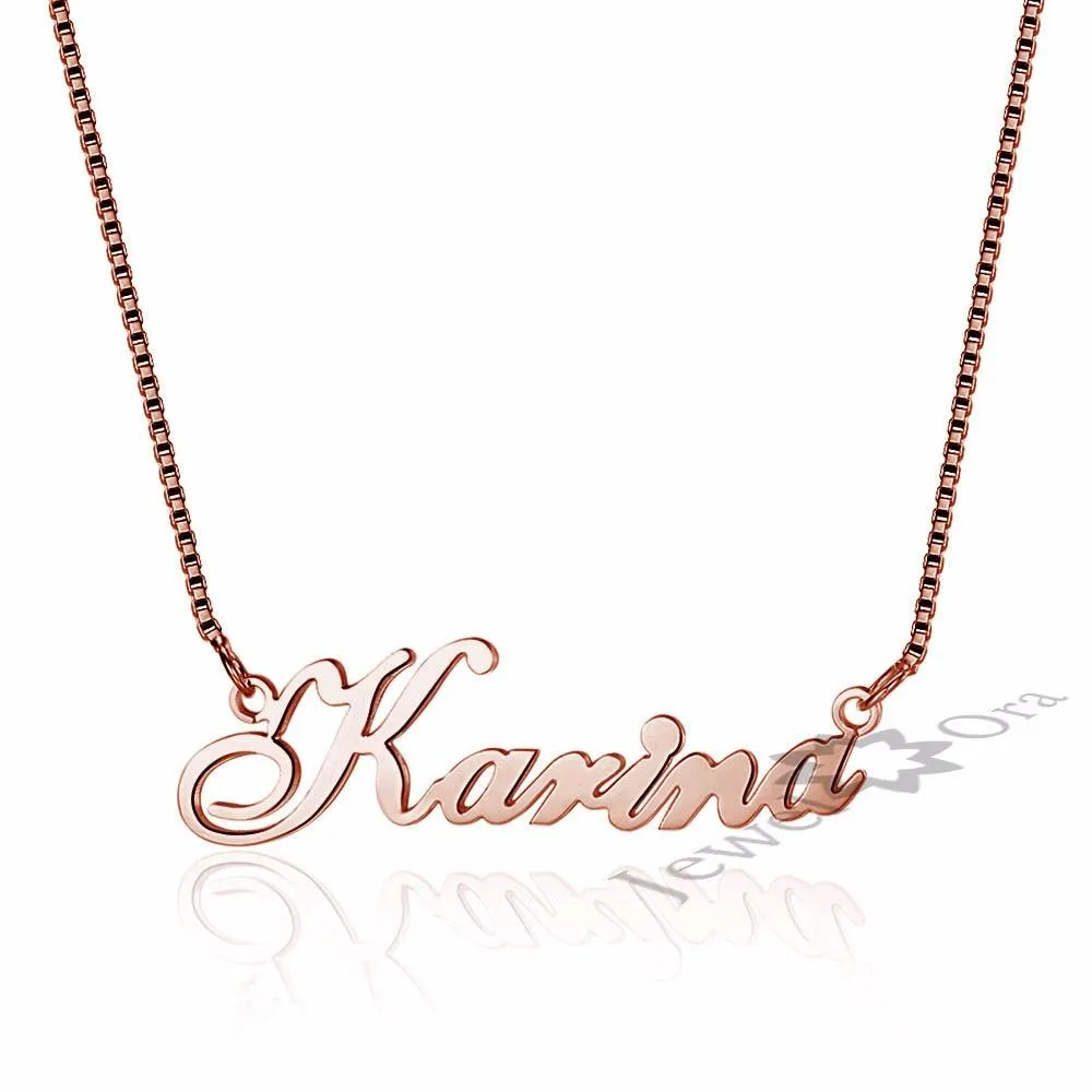 Personalized 925 Sterling Silver Necklace with Custom Nameplate Pendant for Women