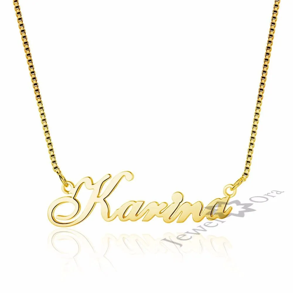 Personalized 925 Sterling Silver Necklace with Custom Nameplate Pendant for Women