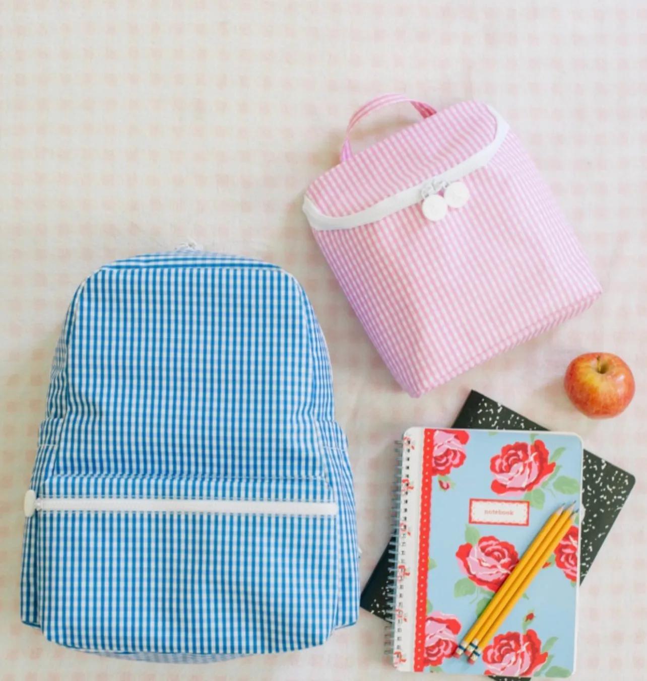 Personalized Nylon Pink Gingham Lunch Sack