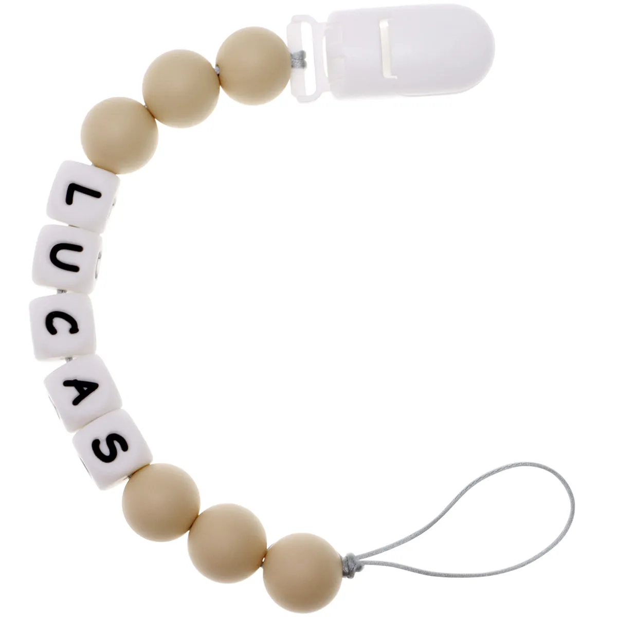Personalized Pacifier Clip with Baby Name - Solid Color