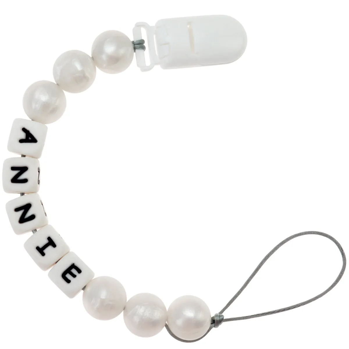 Personalized Pacifier Clip with Baby Name - Solid Color