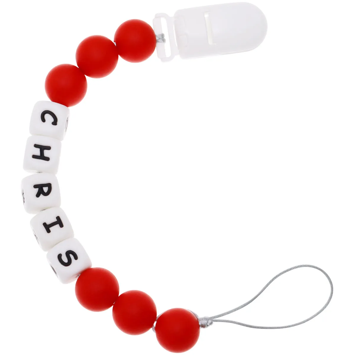 Personalized Pacifier Clip with Baby Name - Solid Color