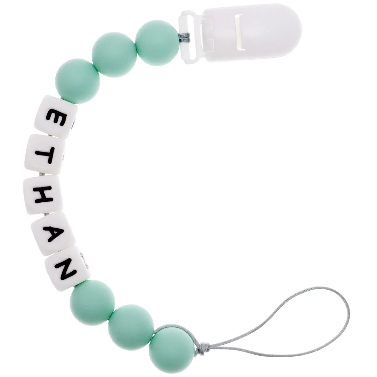 Personalized Pacifier Clip with Baby Name - Solid Color