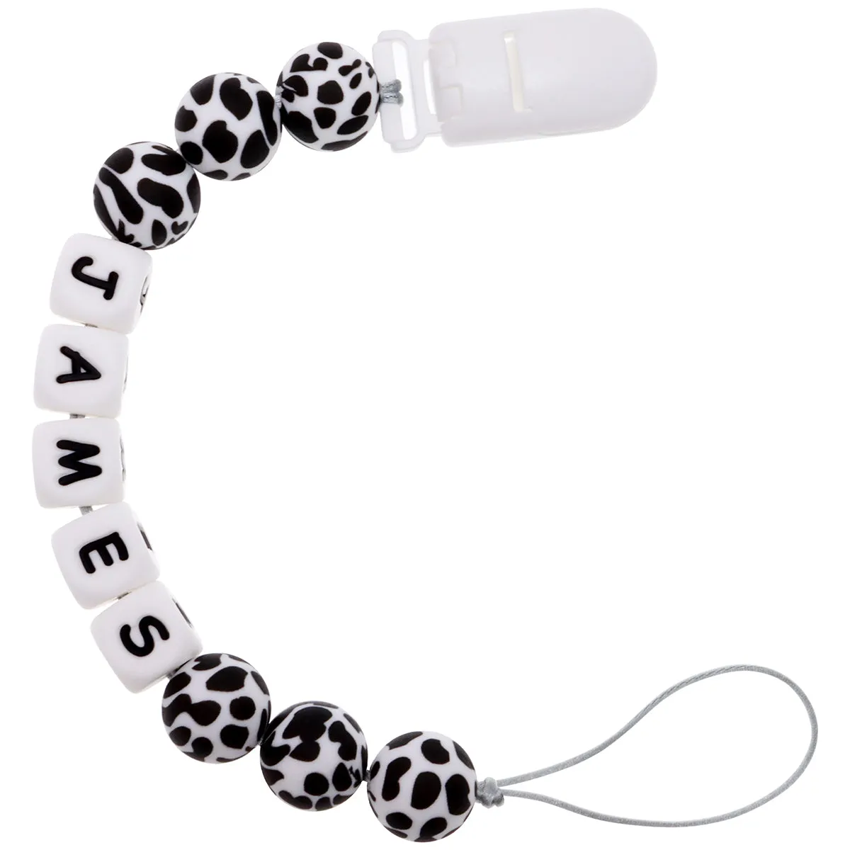 Personalized Pacifier Clip with Baby Name - Solid Color