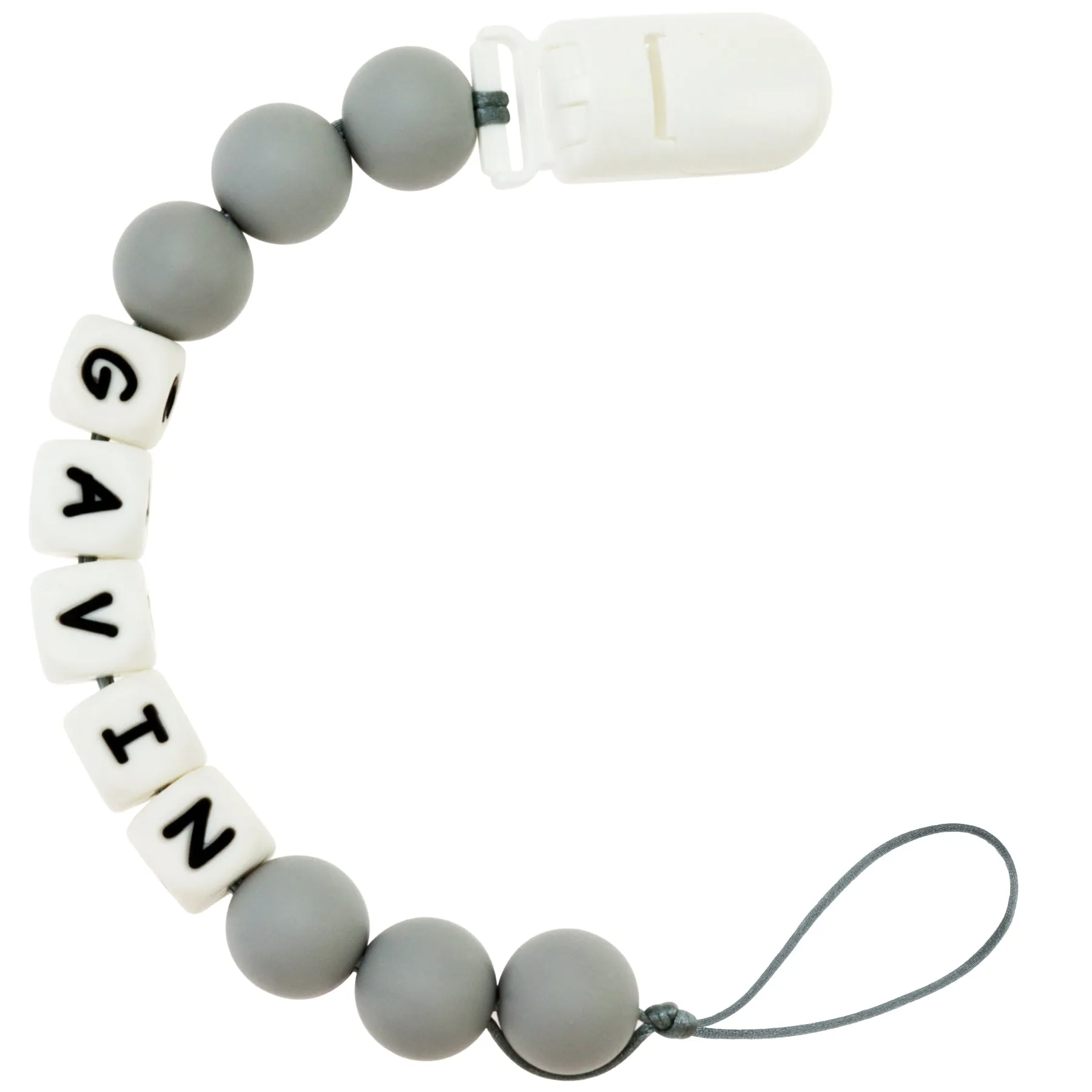 Personalized Pacifier Clip with Baby Name - Solid Color