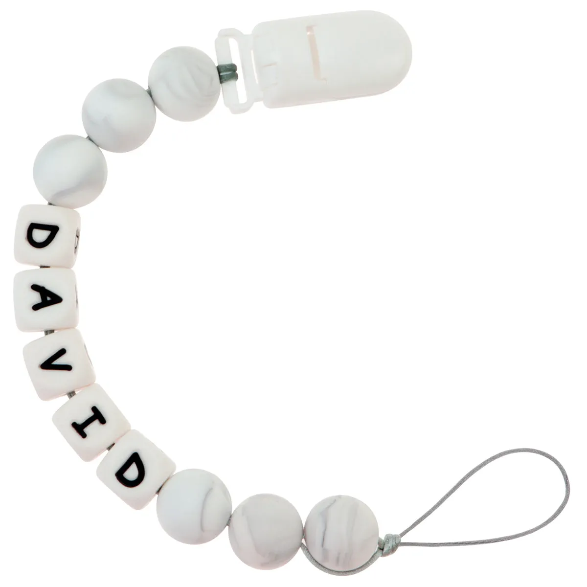 Personalized Pacifier Clip with Baby Name - Solid Color