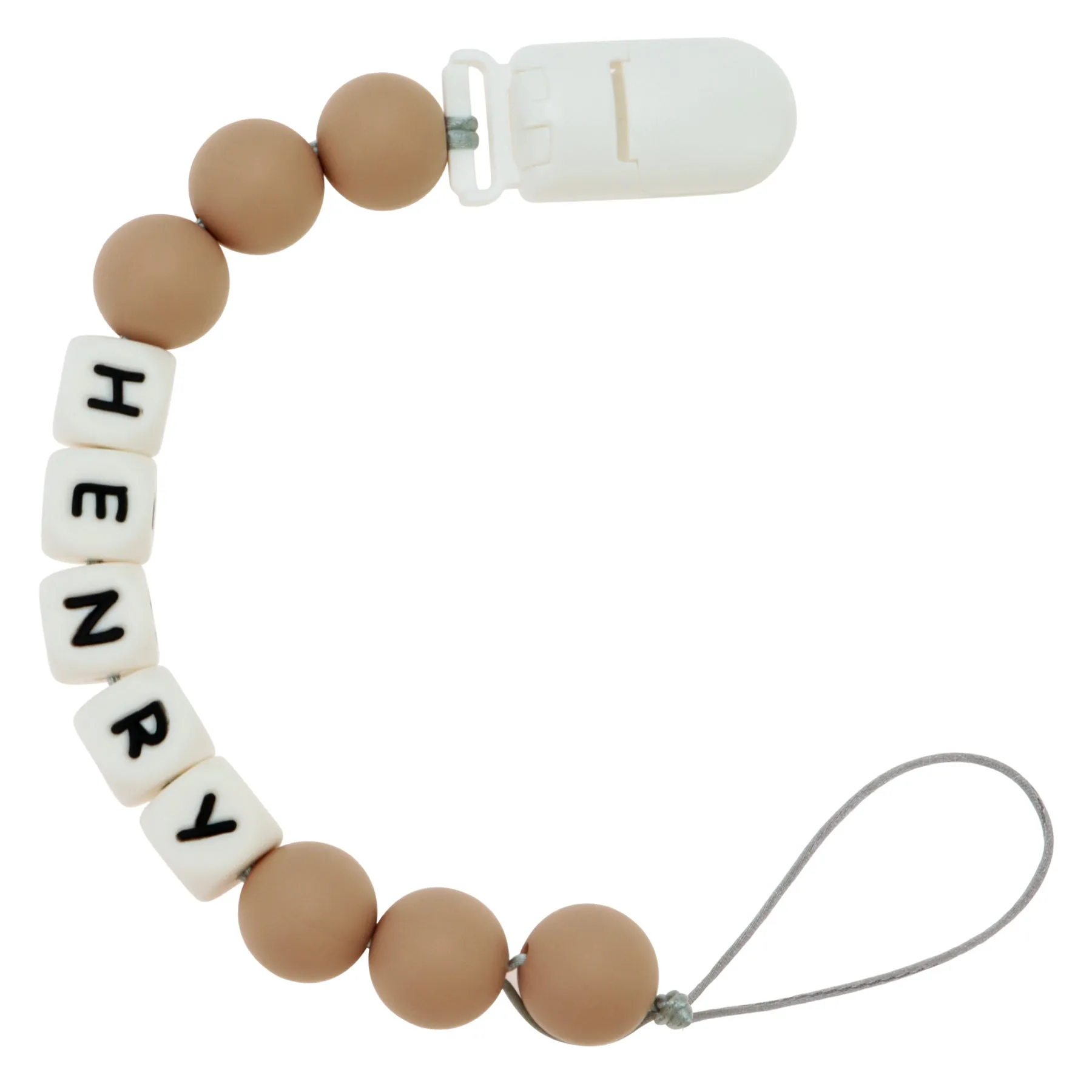 Personalized Pacifier Clip with Baby Name - Solid Color