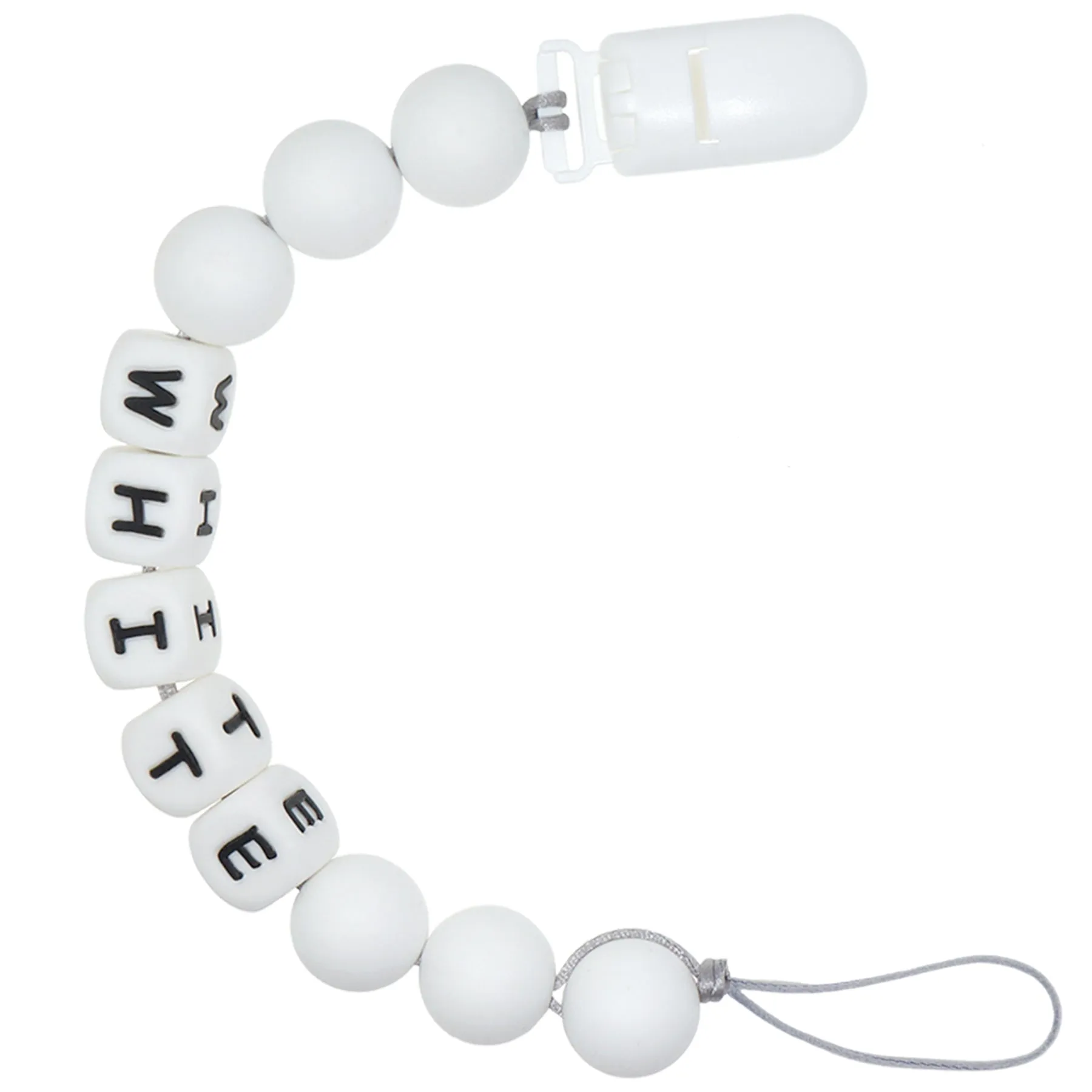 Personalized Pacifier Clip with Baby Name - Solid Color