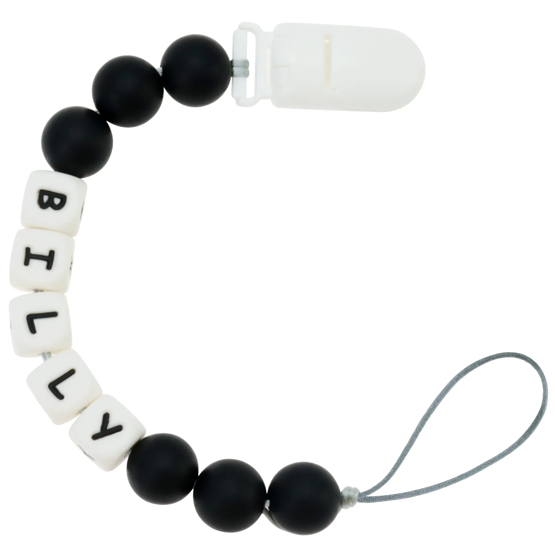 Personalized Pacifier Clip with Baby Name - Solid Color