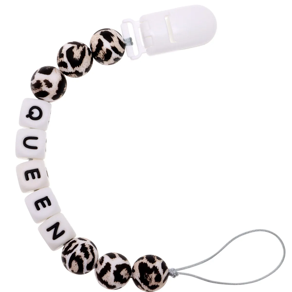 Personalized Pacifier Clip with Baby Name - Solid Color