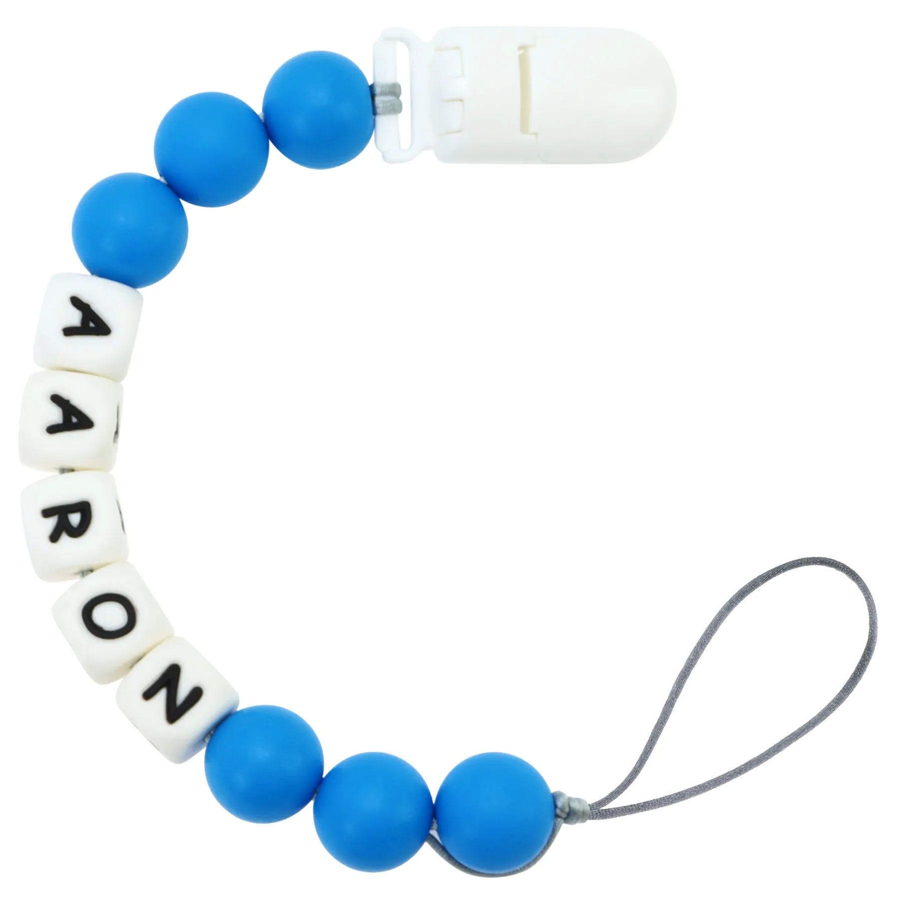 Personalized Pacifier Clip with Baby Name - Solid Color